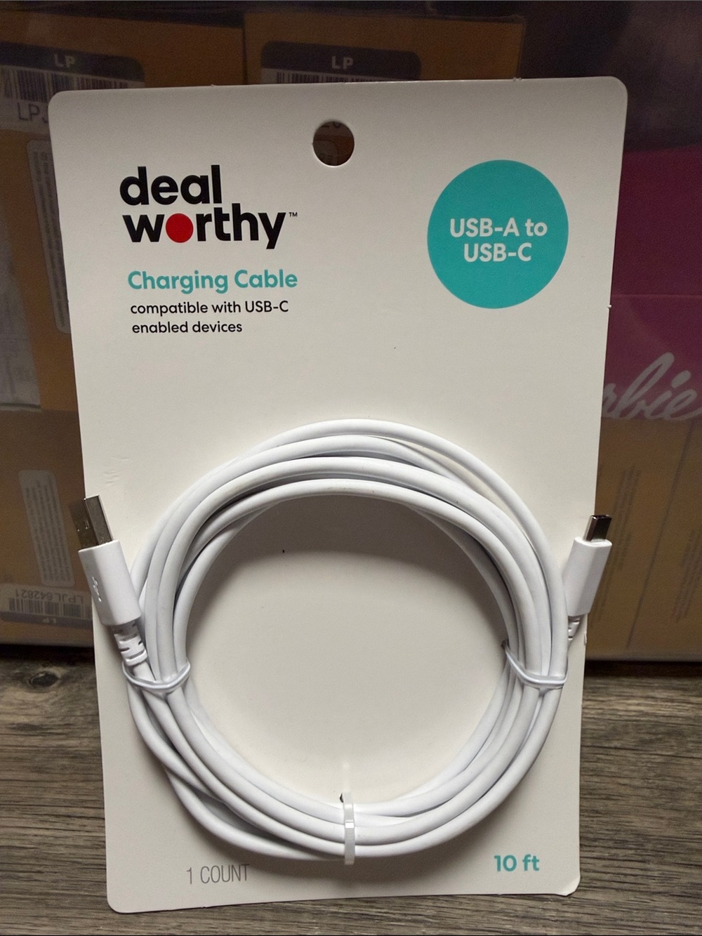 USB-A to USB-C Charging Cable - White 10 ft
